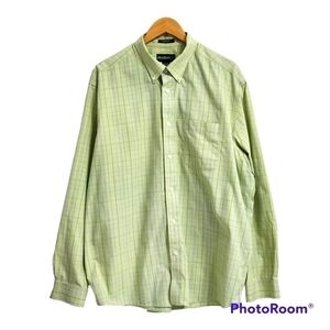 EDDIE Bauer Green Relaxed Fit Plaid Dress Shirts